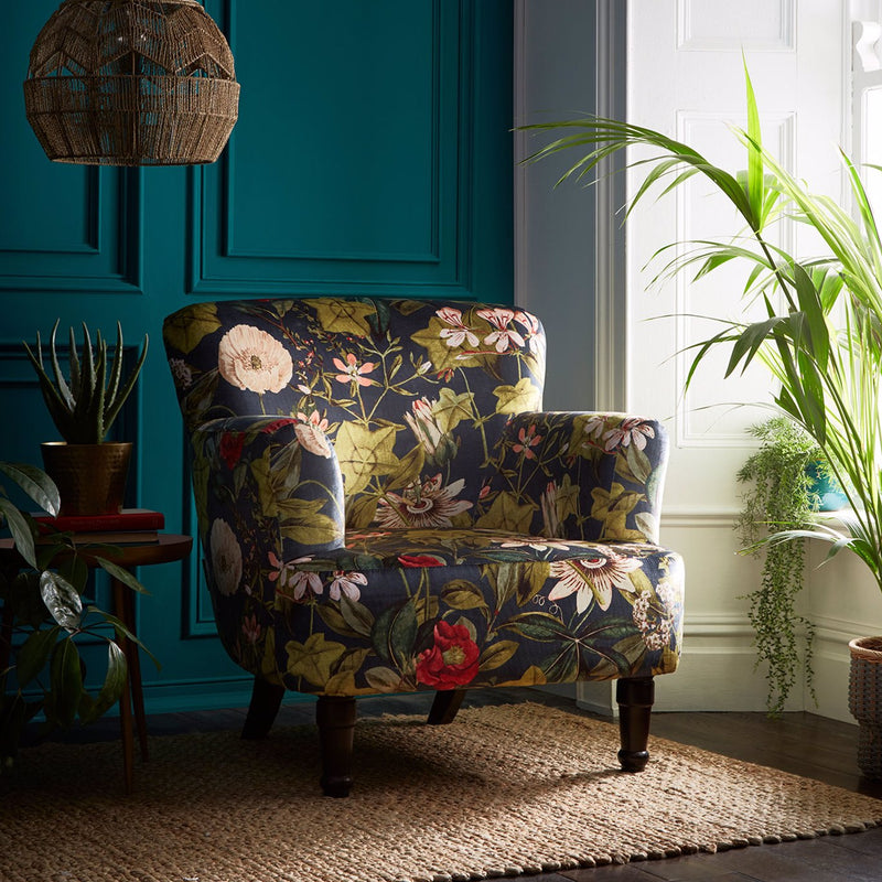 Dalston Chair in Passiflora Midnight