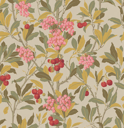Mulberry Mulberry Sprig Ochre Wallpaper